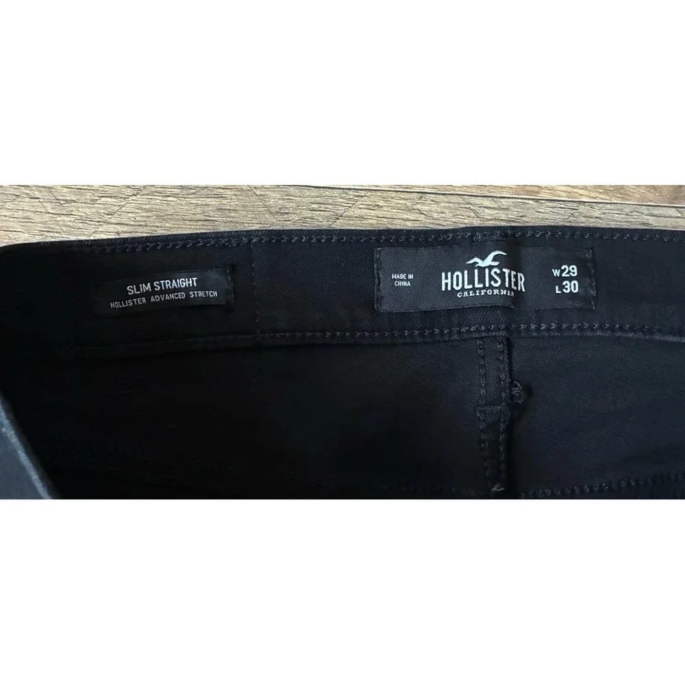Men's Hollister advanced stretch slim straight black pants Sz. 29/30